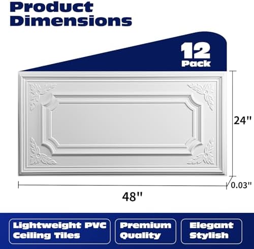 Art3dwallpanels Drop Ceiling Tiles, 2x4 Ft, 12 Pack - Image 2