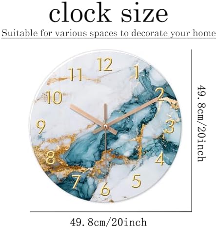 Large Modern Marble Glass Wall Clocks Battery Operated 20 Inch - Image 5