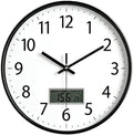 SIN&MI Wall Clock 12 Inch LCD Display Number Frame Glass Cover Non-Ticking by SINMI