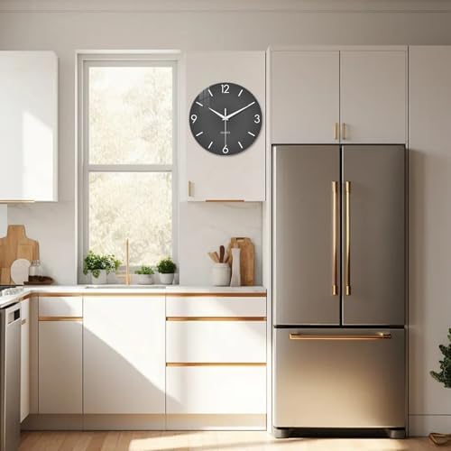 XFM 16 Inch Large Minimalist Wall Clocks Battery Operated Grey - Image 5