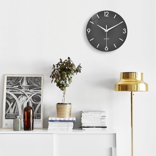 XFM Modern Grey Wall Clock 12 Inch Simple Minimalist - Image 6