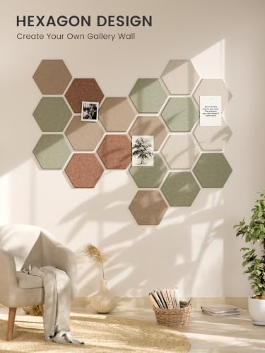 Fluxynara 12-Pack Hexagon Felt Bulletin Board Tiles - Image 7