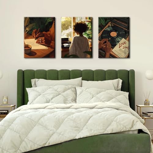 Black Woman Wall Art Set of 3 Fashion Black Girl Wall Decor, Trendy African - Image 6