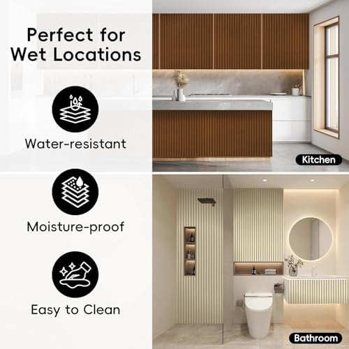 10Pack WPC Slat Wall Panels, 96 x 6.4 x 0.8Inches 3D Accent Wall Panels - Image 5
