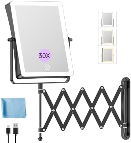 FASCINATE 8.7" 5000mAh Rechargeable Wall Mounted Makeup Mirror by FASCINATE