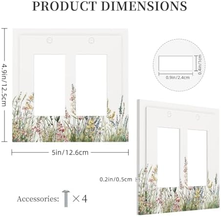 Decorative Outlet Covers Boho Wildflower Green Leaves Rustic Floral Botanical 2 - Image 5