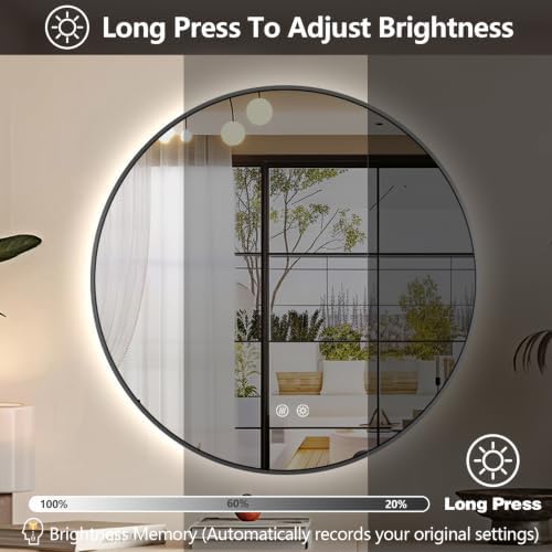 Niccy 24" Round LED Bathroom Backlit Mirror - Image 5