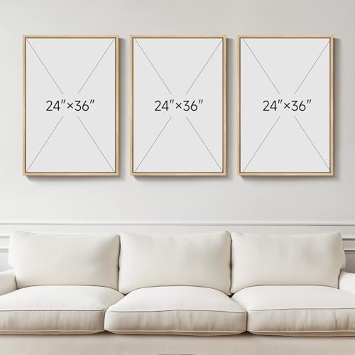 Large Framed Black and White Neutral Abstract Wall Art, 3 Piece, 24x36 In - Image 3