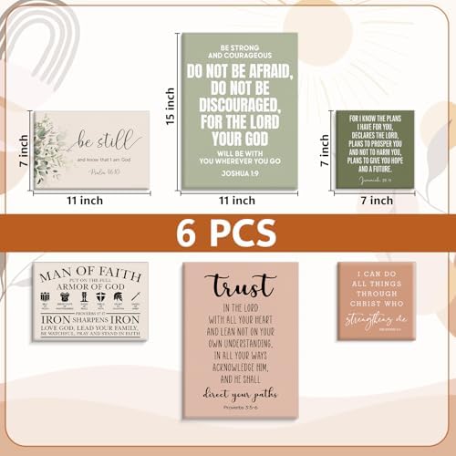 Set of 6 Framed Motivational Christian Bible Verse Wall Art - Image 3