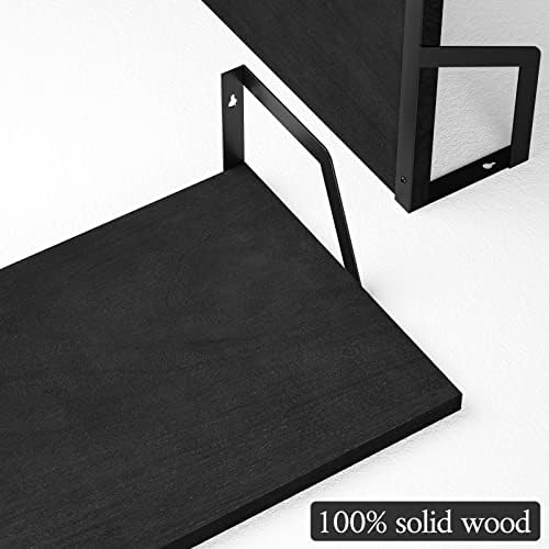 SRIWATANA Floating Shelves Wall Mounted Set of 2 Rustic Wood Shelves - Image 6