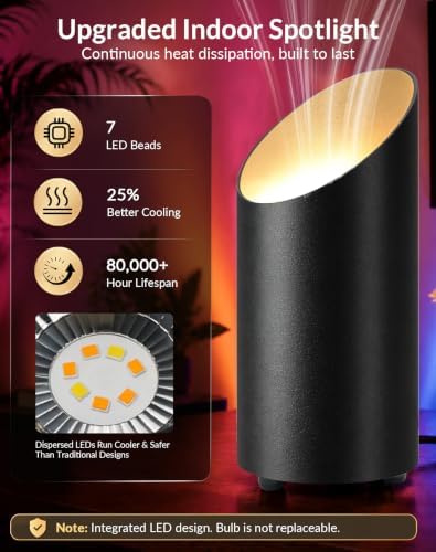 2 Pack Uplights Indoor Floor Can Lights, Remote and Timer - Image 2