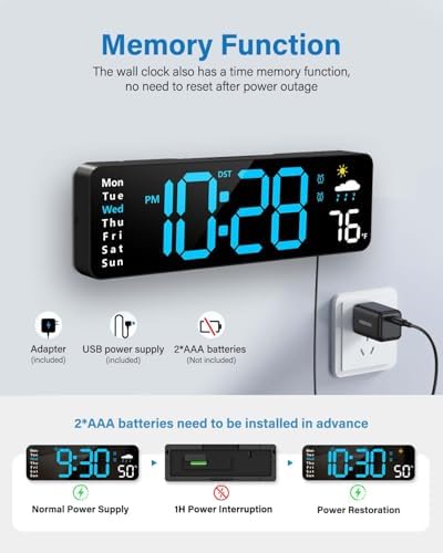 Digital Wall Clock, Digital Clock Large Display - Image 5