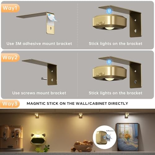 Picture Lights for Wall 3 Pcs, Rechargeable Battery Operated Magnetic Wall - Image 6