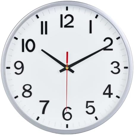 Wall Clocks Battery Operated 12 inch Modern Wall Clock, Silent Non Ticking Wall by Moiubik