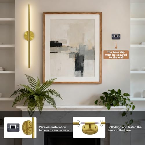 TONYFUL Battery Operated Wall Sconce Set of 2, Rechargeable Wall Lamp - Image 5