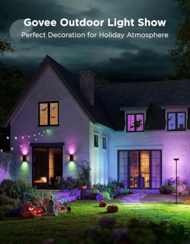 Govee Outdoor UpDown Wall Light, 2 Pack, 1200LM RGBICWW Smart Porch Lights - Image 2