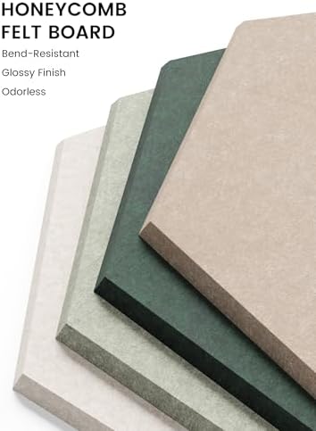 Fluxynara 8-Pack Hexagon Felt Bulletin Board Tiles, Nordic Moss-1 - Image 3