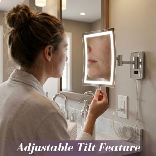 JERDON Lighted Wall-Mount Makeup Mirror - Image 6