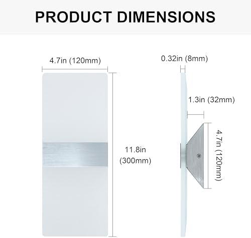 12W Modern LED Wall Sconces 4-Pack, 3000K Warm Light - Image 5