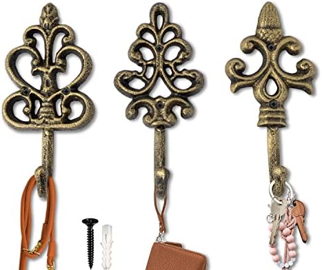 Comfify Gold and Black Cast Iron Wall Hooks by Comfify