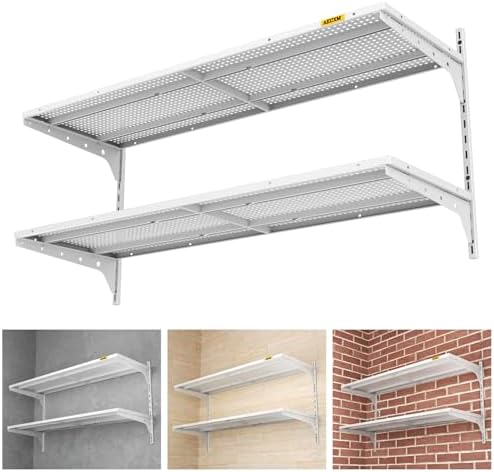 Aecxm 1pack×2 Tier 1.3x4ft Garage Shelving Wall Mounted, 260lbs Load by AECXM