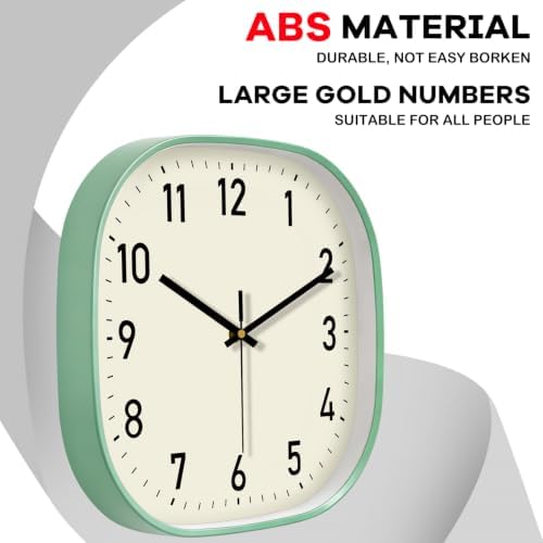 Silent Non Ticking Wall Clock 10Inch, Square Battery Operated Clock - Image 7