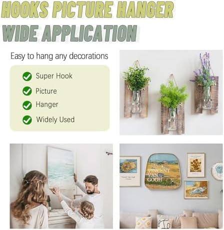 FURHUA Stronger Super Hooks Picture Hanger, Hang Art, or Planters - Image 7