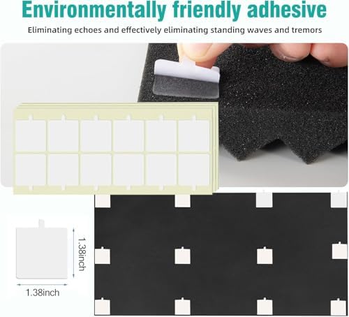 4 Pack Acoustic Panels, High Density Fireproof Noise Cancelling Studio Foam - Image 6