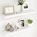 fuqing 30 Inch Floating Shelves, 6.7 Inch Deep White Wall Shelves Set of 2 by Fuqing
