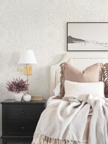 Ismoon Peel Stick Wallpaper Boho Beige Neutral Vintage Floral Contact Paper - Image 3