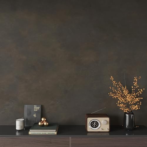 JSEVEM 16"×118" Thick Darker Black Brown Tan Grey Rusty Concrete Wallpaper Peel - Image 3