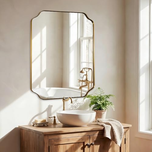 ANDY STAR 24"x30" Brushed Gold Bathroom Mirror, Rectangle Mirror - Image 6
