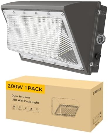 AIKVSXER 200W LED Wall Pack Light, 32000LM 6000K Dusk to Dawn Lights 1 Pack by AIKVSXER