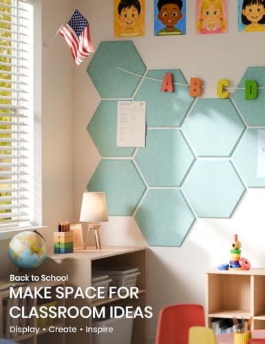 Fluxynara 12-Pack Hexagon Felt Bulletin Board Tiles, Coastal Dawn - Image 5