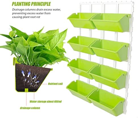 8 Pockets Vertical Planters Indoor Outdoor Living Wall Mounted Garden Wall - Image 5