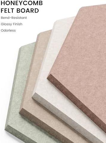 Fluxynara 12-Pack Hexagon Felt Bulletin Board Tiles - Image 3