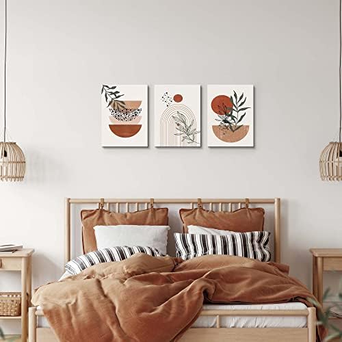 Boho Wall Art Prints, Boho Wall Decor, Abstract Geometric Prints Black Beige - Image 3