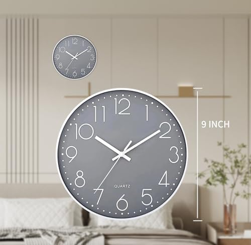 SIN&MI Wall Clock Silent & Non Ticking Modern Quartz Battery Operated Digital - Image 5