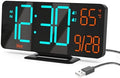 KOSUMOSU Alarm Clocks for Bedrooms, 6.7" Black Small Digital Clock LED by KOSUMOSUTECHNOLOGY