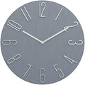 12 Inch Wall Clock Silent Non Ticking, 3D Relief Numbers Modern Style Decor by ALILUSSO