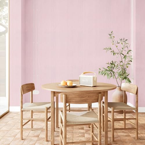 Pink Grasscloth Peel and Stick Wallpaper Texture Contact Paper A Set of 15.7" X - Image 6