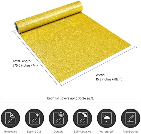 Stickyart 15.8"x275.6" Glitter Wallpaper Peel and Stick Glitter Contact Paper - Image 2