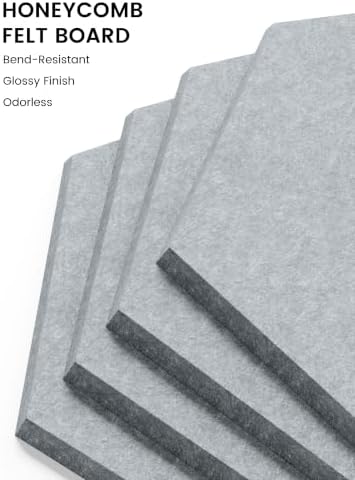Fluxynara 12-Pack Hexagon Felt Bulletin Board Tiles - Image 3