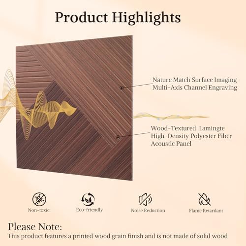 Acoustic Wall Panels, 6 Piece 23.62" X 23.62" Peel and Stick Wall Panels - Image 3