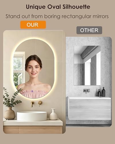 Irregular LED Bathroom Mirror 32"x22" Dimmable Anti Fog - Image 2