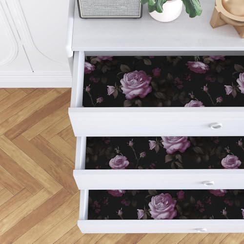 Dark Purple Vintage Floral Peel and Stick Wallpaper 17.5" x 118" - Image 6