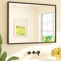 TETOTE Black Framed Mirror for Bathroom Vanity 40" x 30" Matte Black Rectangle by TETOTE