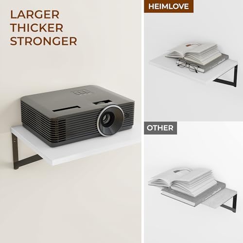 Heimlove 16W x 12D Deep Floating Shelves Set of 3 White - Image 5