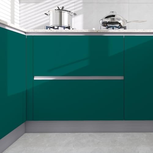 Green Peel and Stick Wallpaper 23.6"x118" Solid Colour Contact Paper Modern - Image 5