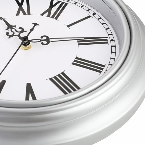 Plumeet Retro Wall Clock, Roman Numerals, Battery Operated - Image 3